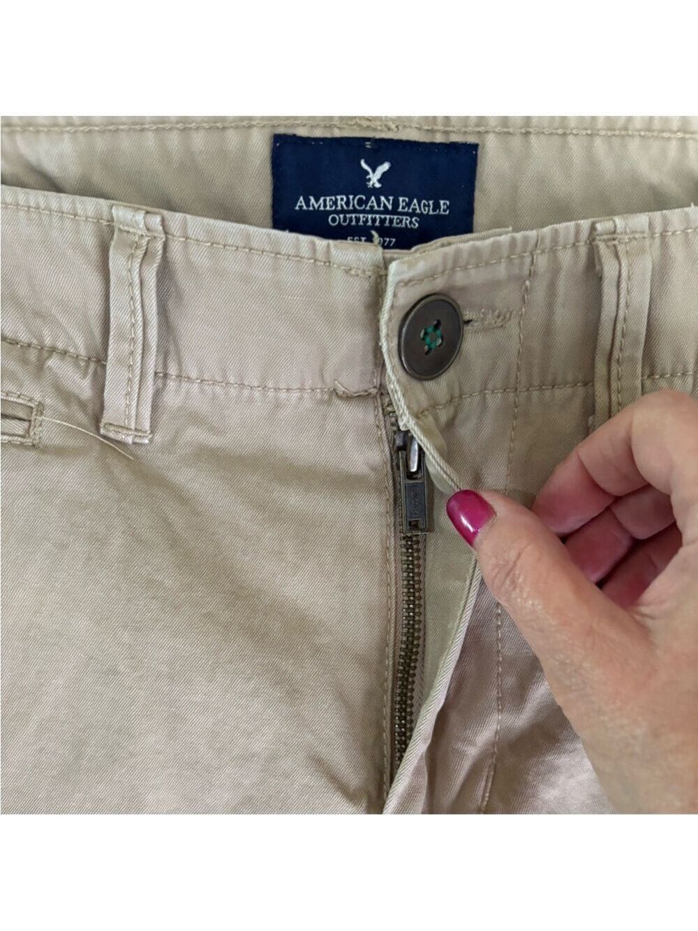 American Eagle-Men’s 32x34 chino pants. Slim straight tan khaki. Excellent cond! - Picture 5 of 8